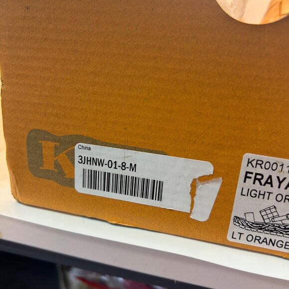 NIB Kork-Ease Fraya Platform Leather Sandal orange tan block faux wood heel 8 - Picture 8 of 10